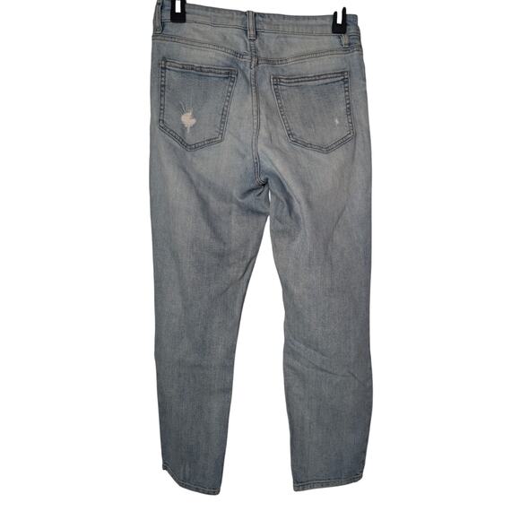 Eunina Tobi High Rise Relaxed Crop Jeans Size 3 Distressed Light‎ Wash Denim - Picture 2 of 5